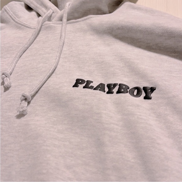 Super soft like new off white playboy hoodie🤍 - Picture 2 of 2